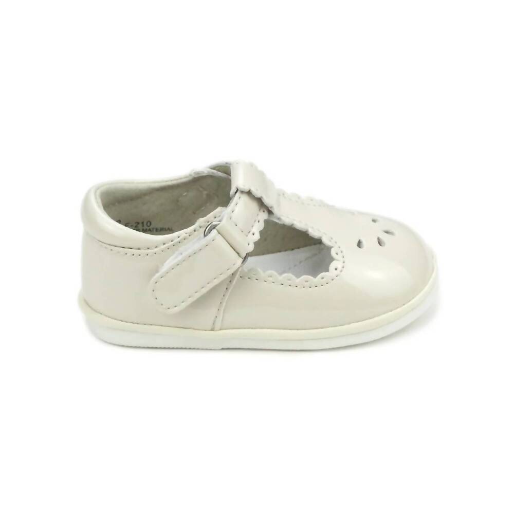 NEW ANGEL BABY girl's dottie mary jane shoes - baby in oatmeal
